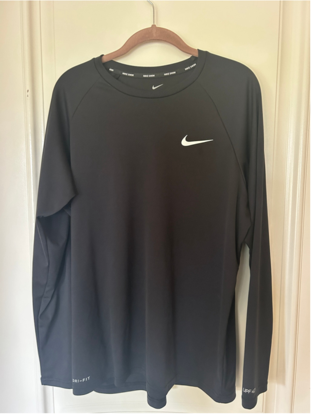 Men's Nike Black Swim Dri-Fit Rash Guard L